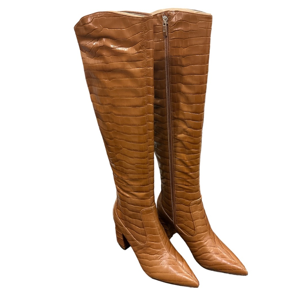 Marc Fisher NWT Crocodile Brown Boots size 6